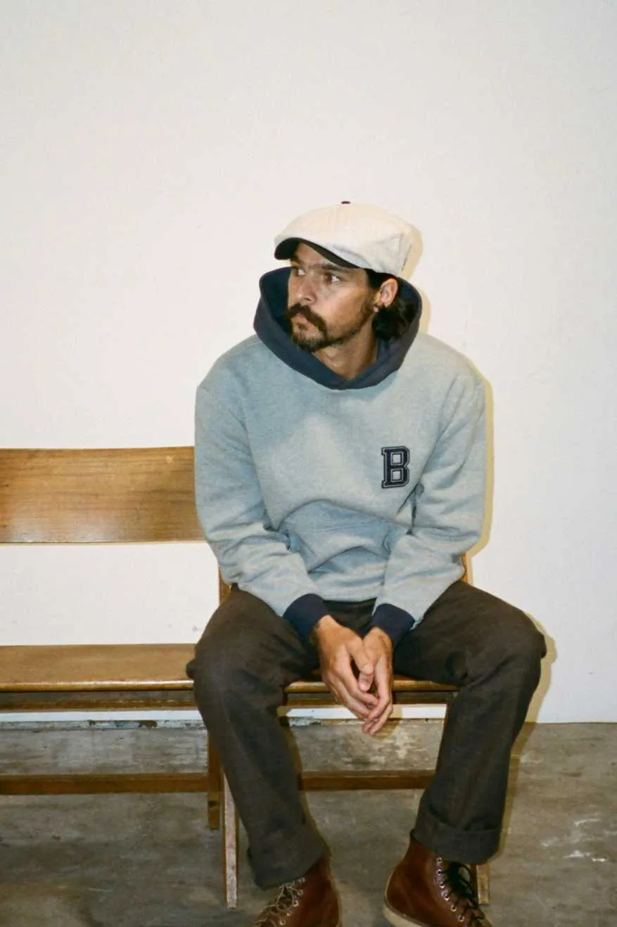 20th Anniversary Brood Newsboy Cap - Cream/Navy Brixton