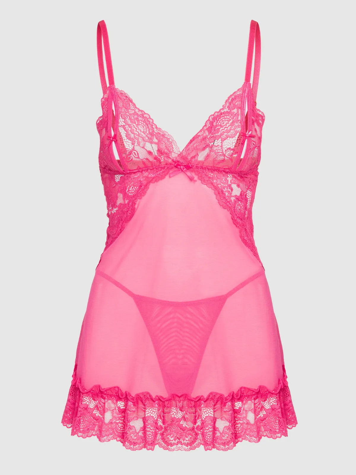 Alisha Lace & Mesh Babydoll & G-String Set by Frederick's of Hollywood
