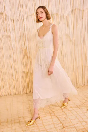 Alyse V&ndash;Neck Midi Dress - Pearl Ulla Johnson