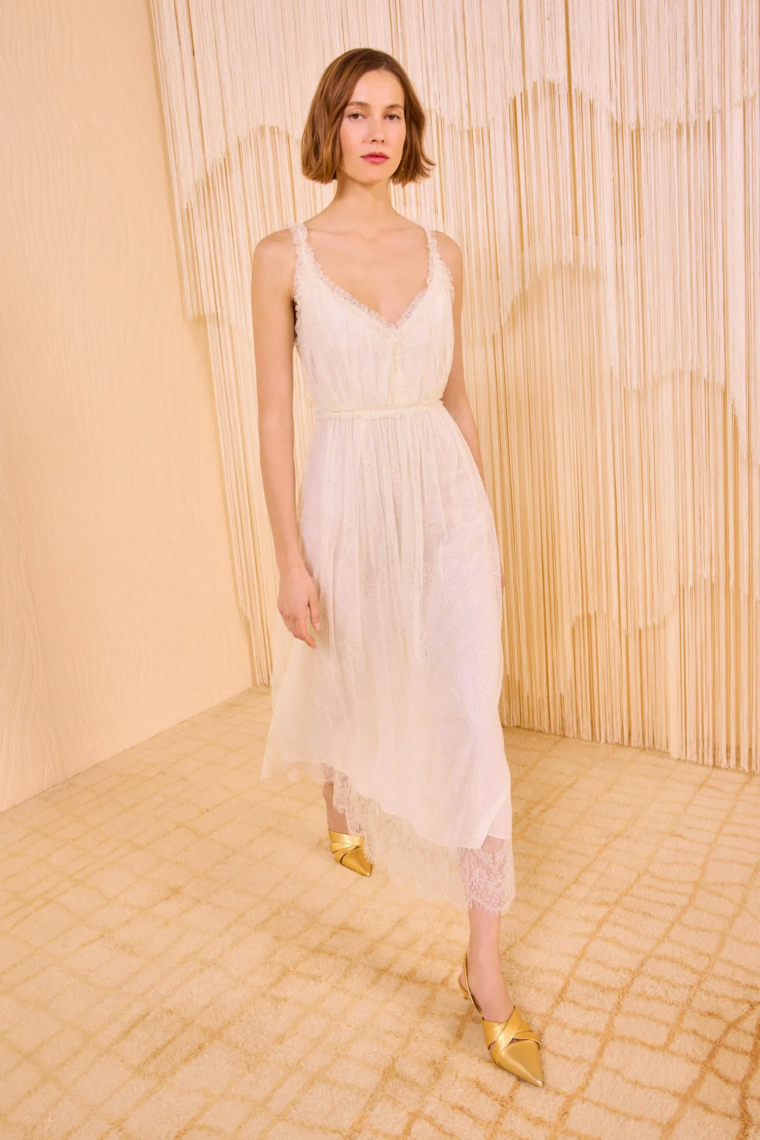 Alyse V&ndash;Neck Midi Dress - Pearl Ulla Johnson