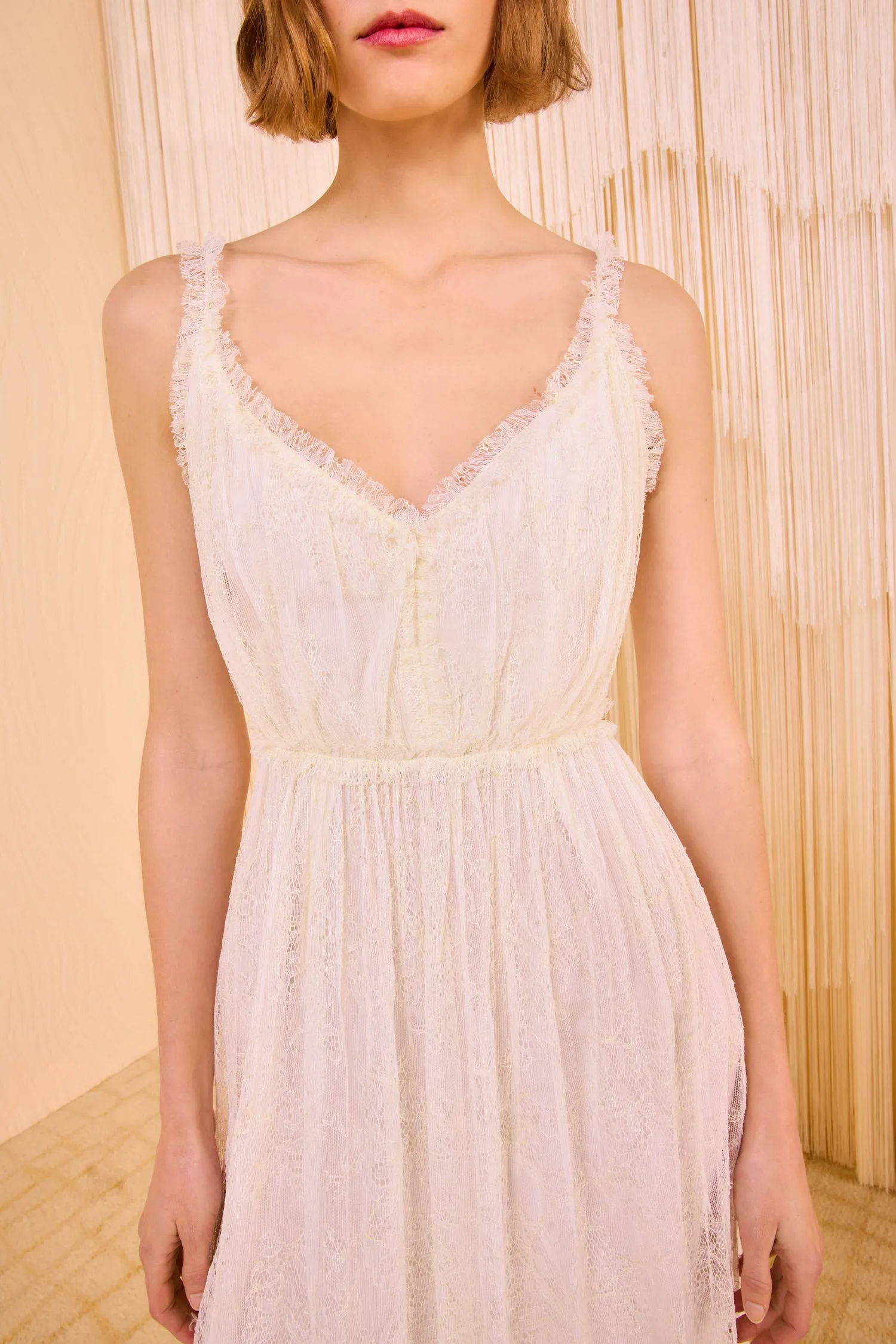 Alyse V&ndash;Neck Midi Dress - Pearl Ulla Johnson