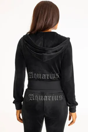 Aquarius Big Bling Velour Hoodie by Juicy Couture