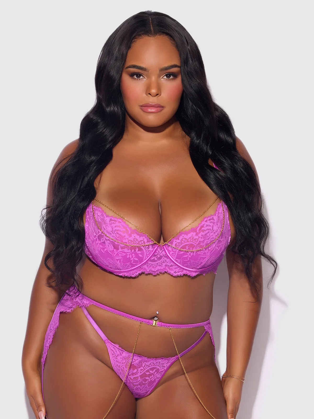 Arianna Lace & Chains Underwire Bra by Frederick's of Hollywood