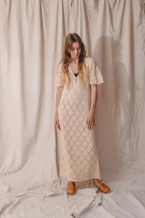 Aries Ecru Tricot Midi Dress