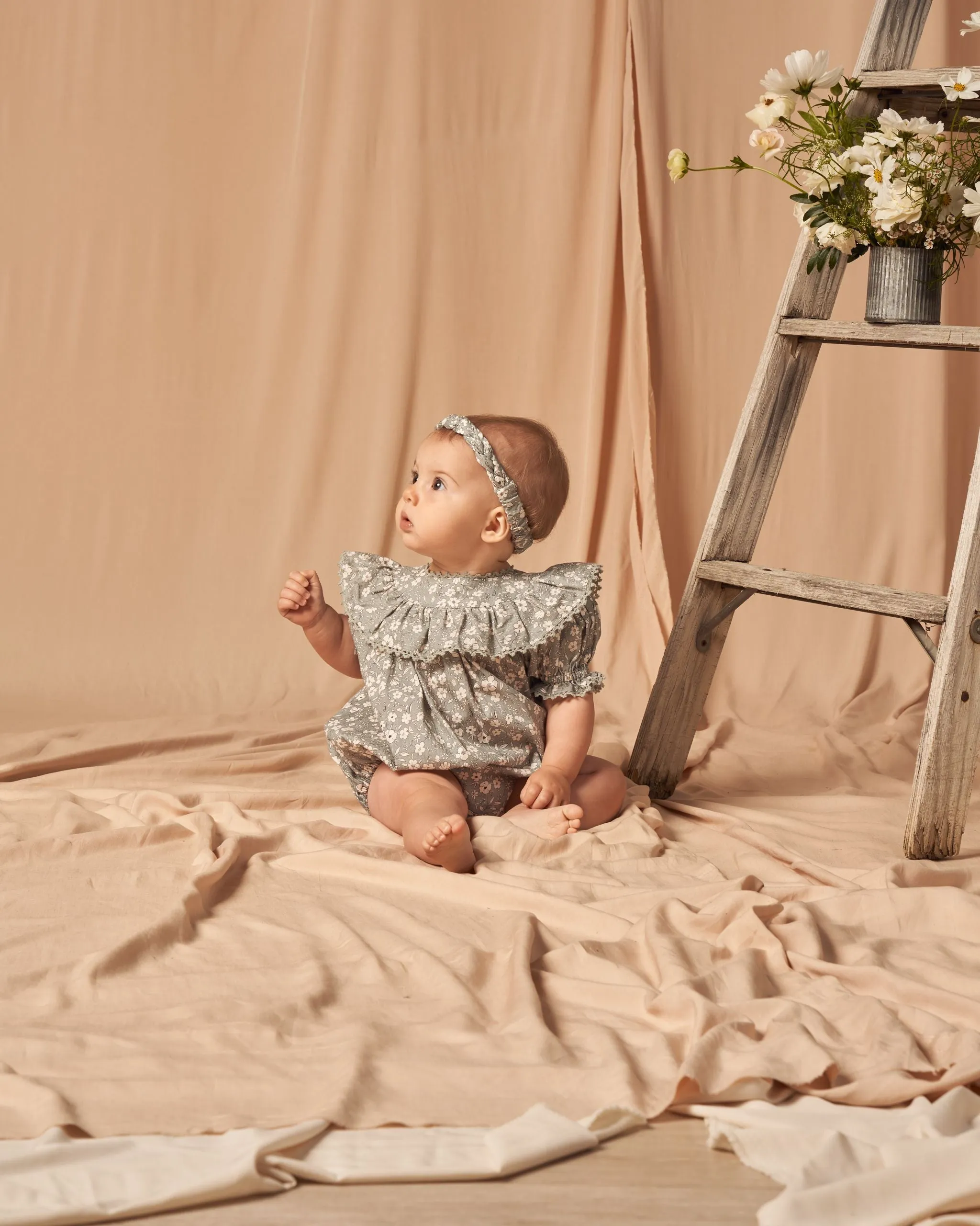 baby headbands || garden, sky floral