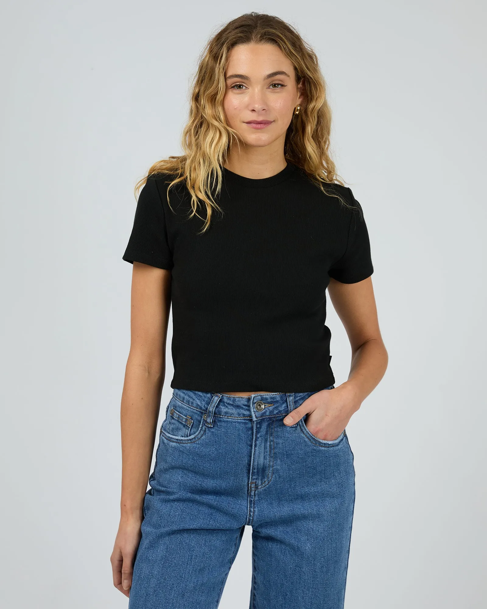 Bella Crop Tee Black