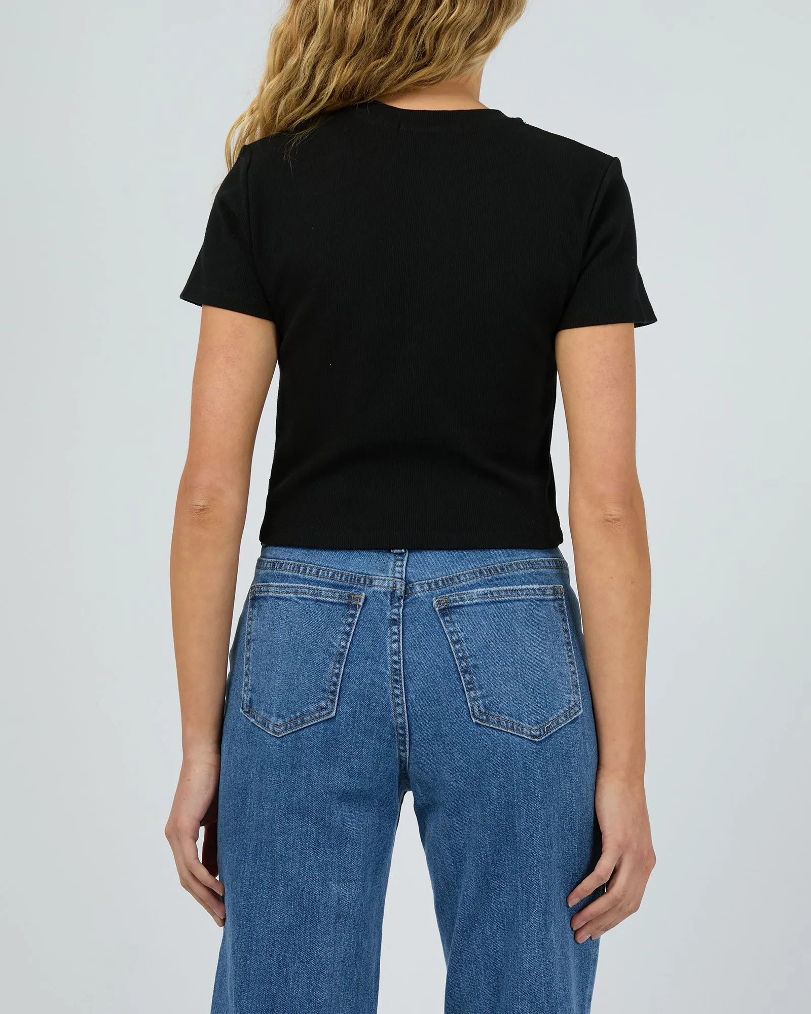 Bella Crop Tee Black