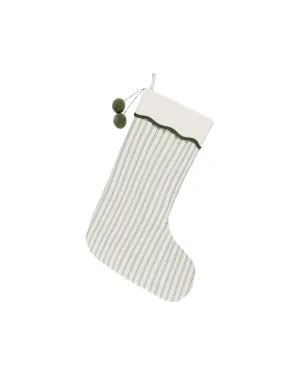 Christmas Stocking || Forest Pinstripe