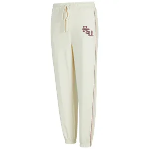 Comcept Sports Women's Stacked FSU Hacci Knit Pant - Cream