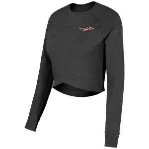 Concept Sports Women's Spear Logo Long Sleeve Crop Crew - Heather Charcoal
