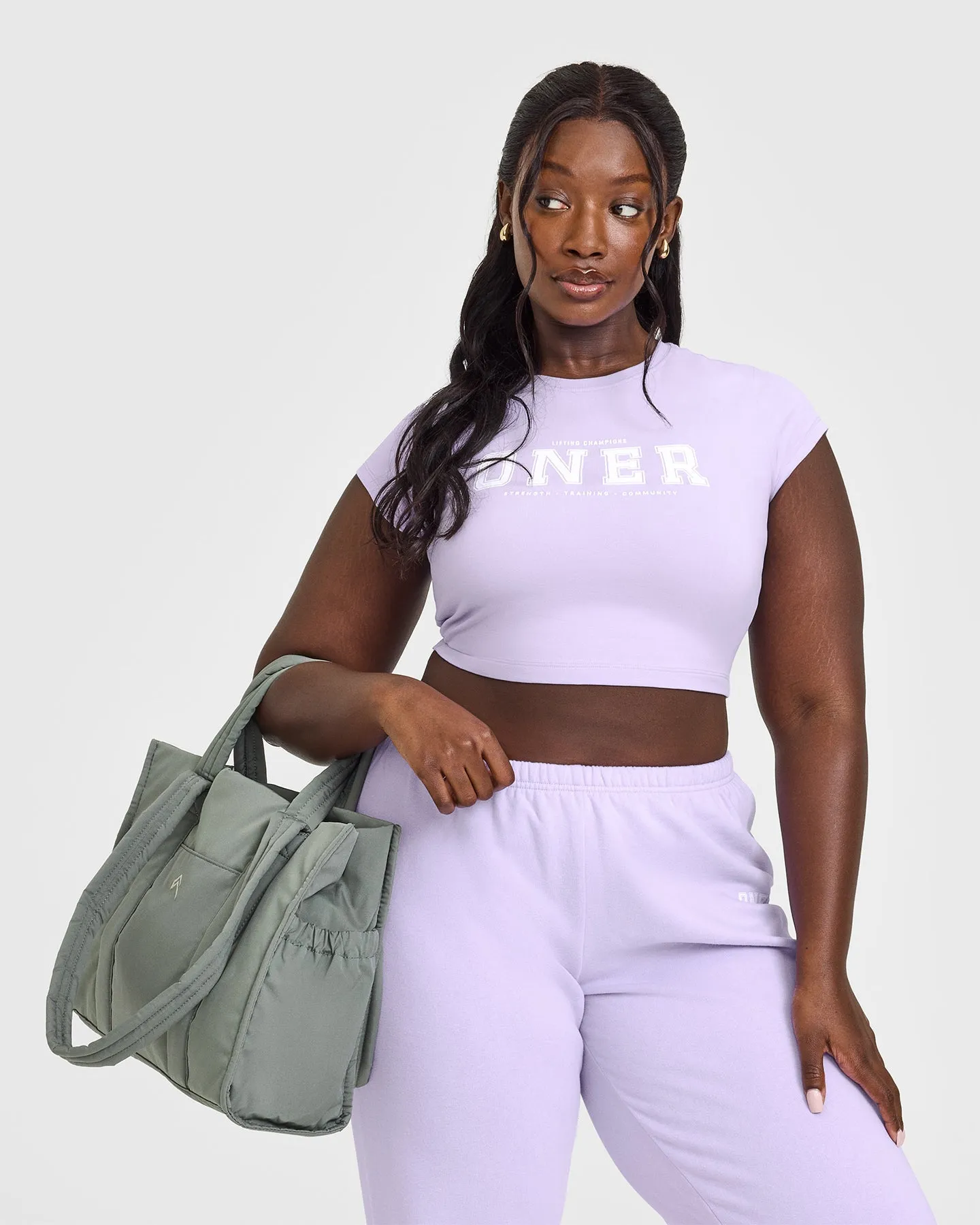Cotton Baby T-Shirt with Printed Logo | Lavender Purple