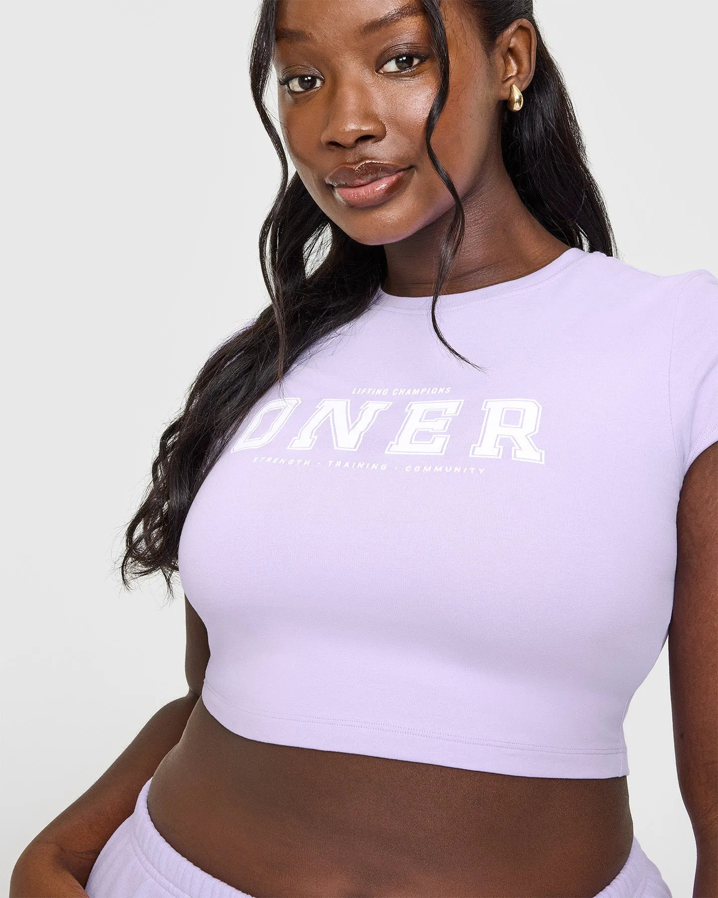Cotton Baby T-Shirt with Printed Logo | Lavender Purple