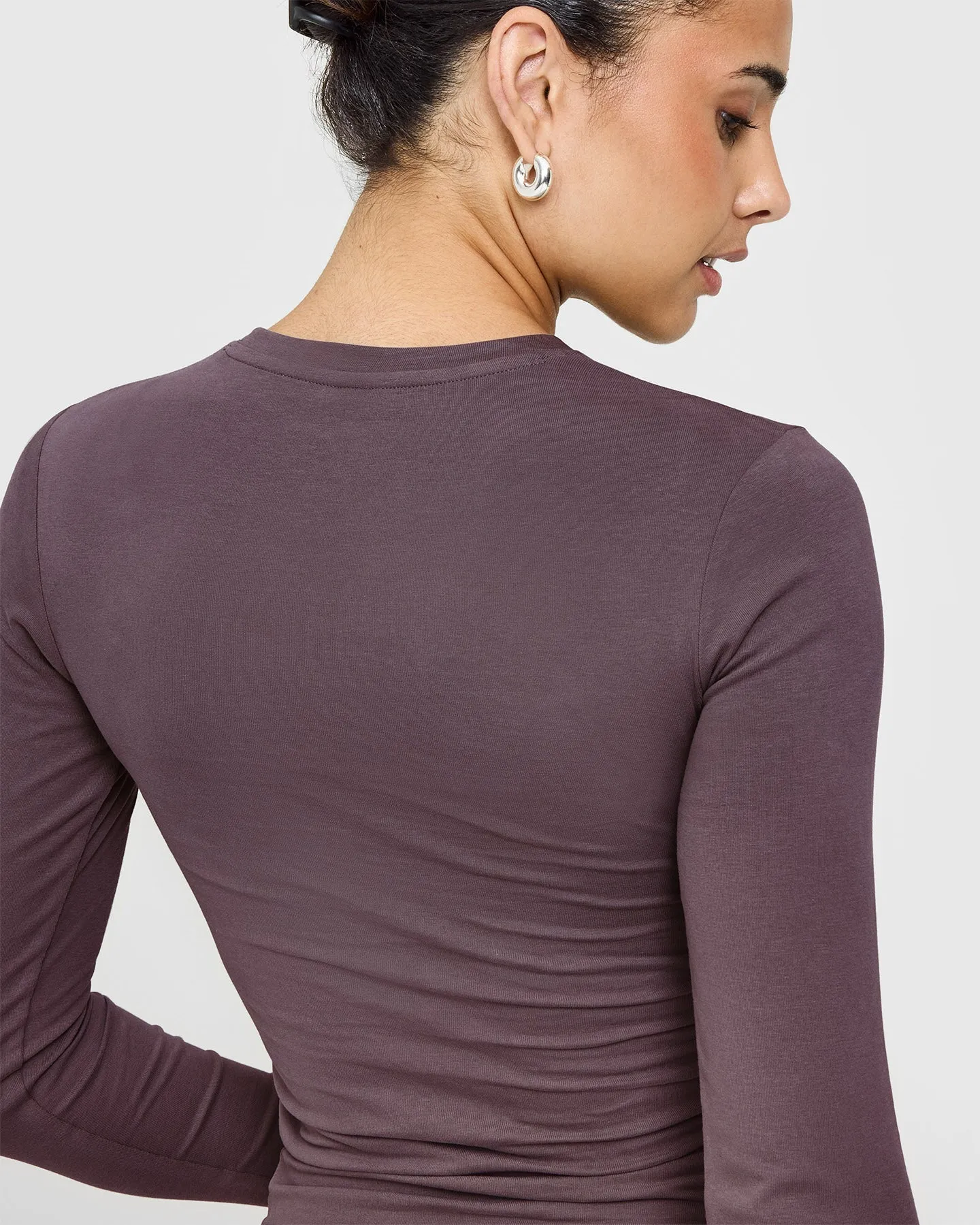 Cotton Icon Long Sleeve Top | Umber Brown