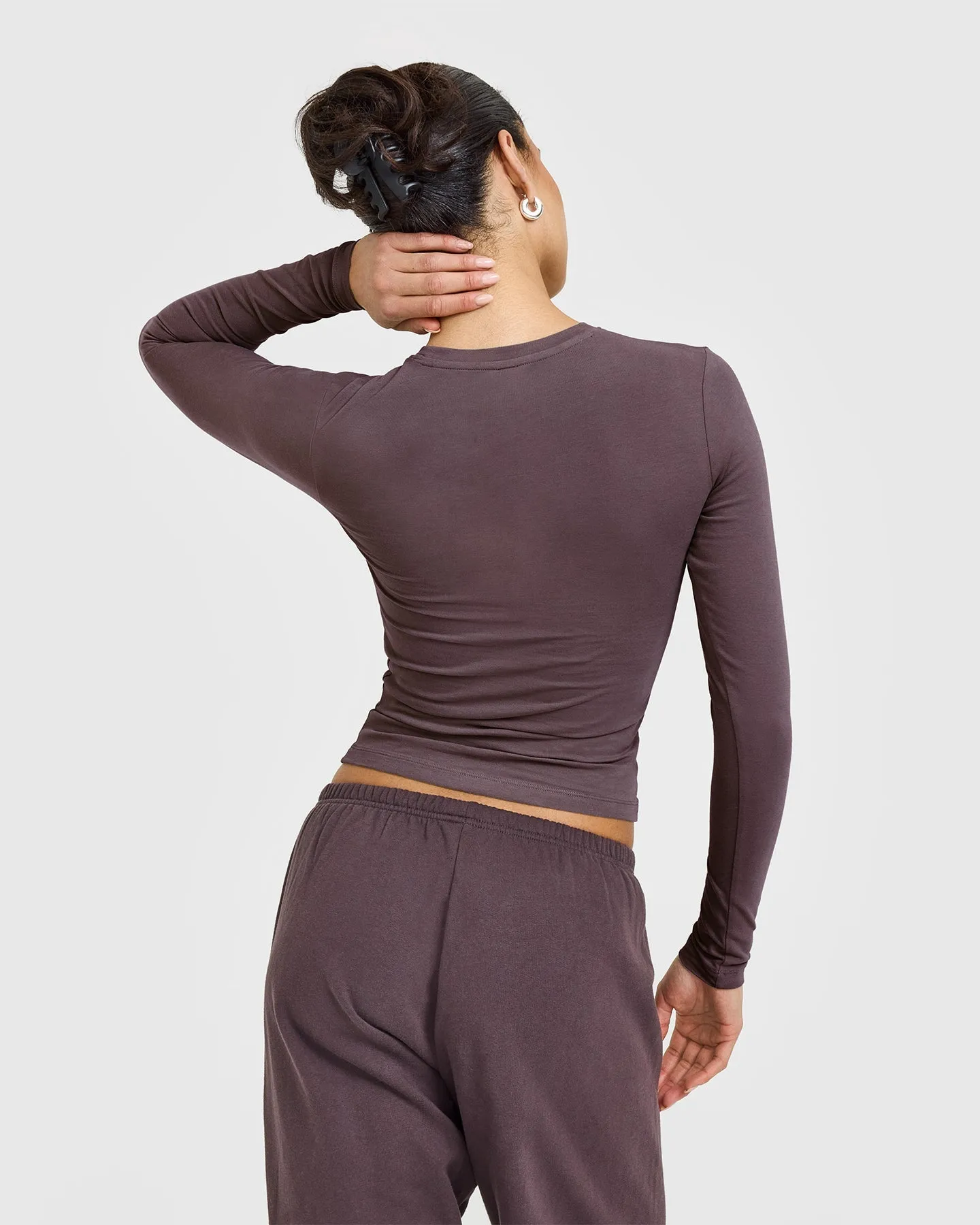 Cotton Icon Long Sleeve Top | Umber Brown