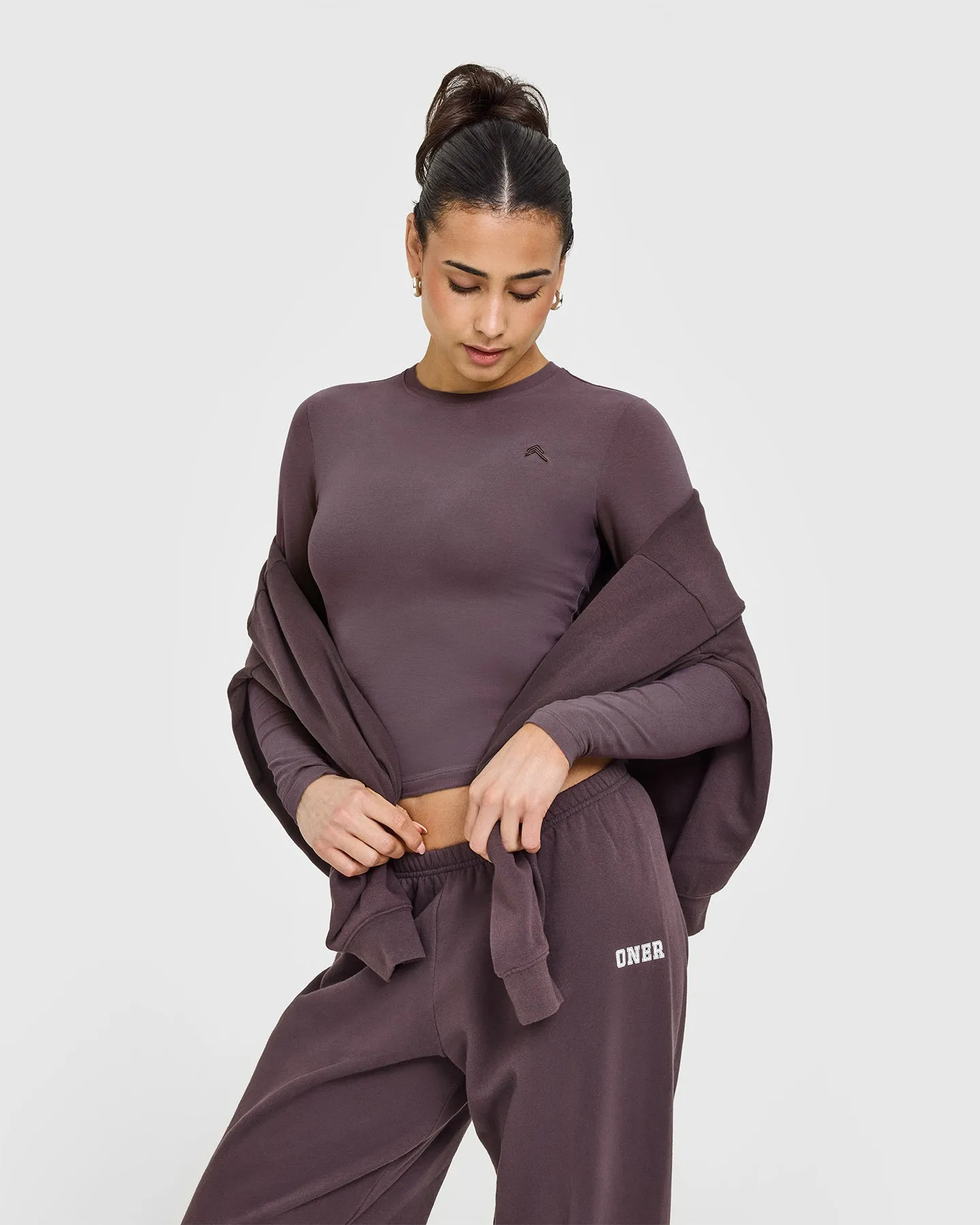Cotton Icon Long Sleeve Top | Umber Brown