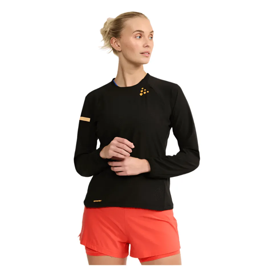 Craft Women's Pro Hypervent Long Sleeve Wind Top 2 in Black SS25