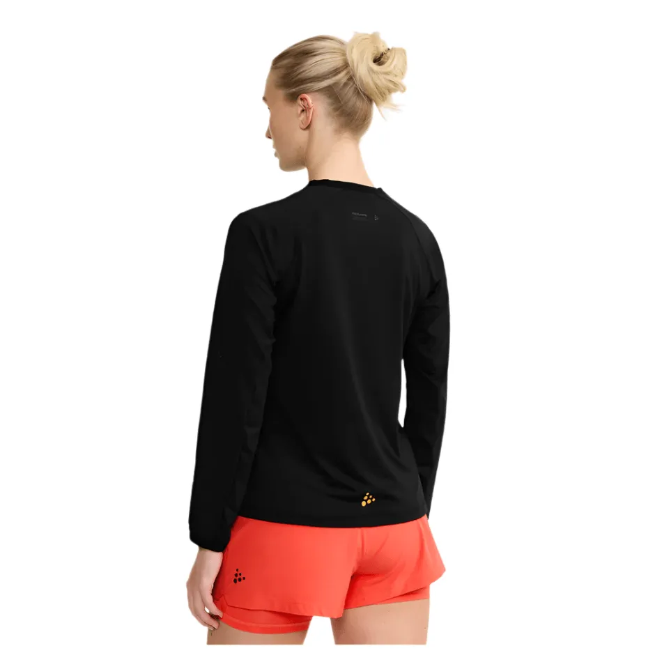 Craft Women's Pro Hypervent Long Sleeve Wind Top 2 in Black SS25