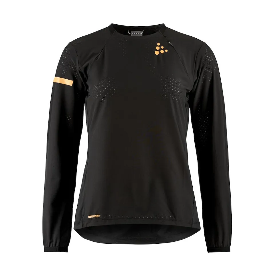 Craft Women's Pro Hypervent Long Sleeve Wind Top 2 in Black SS25