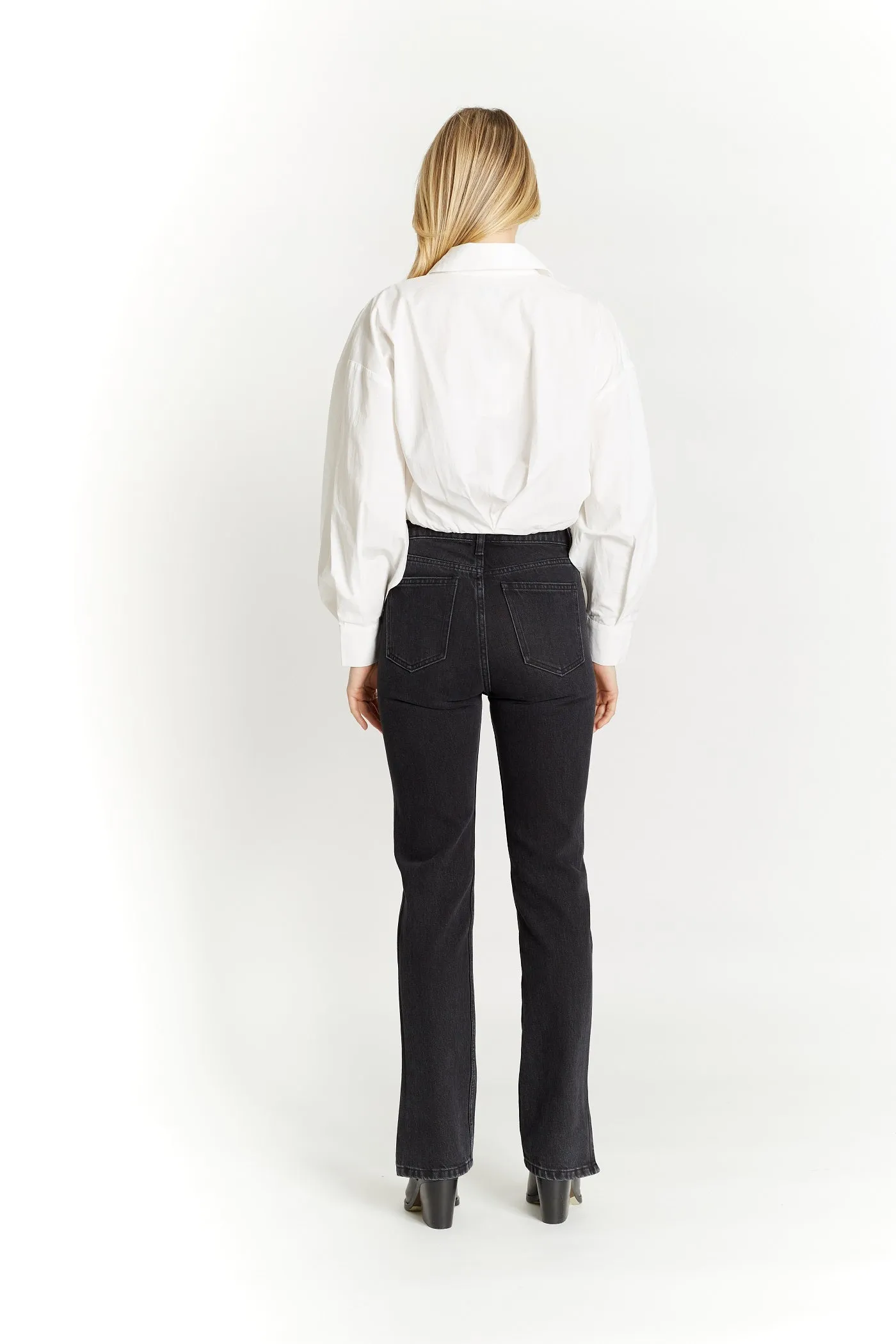 Cropped Blouse with Button Cuffs