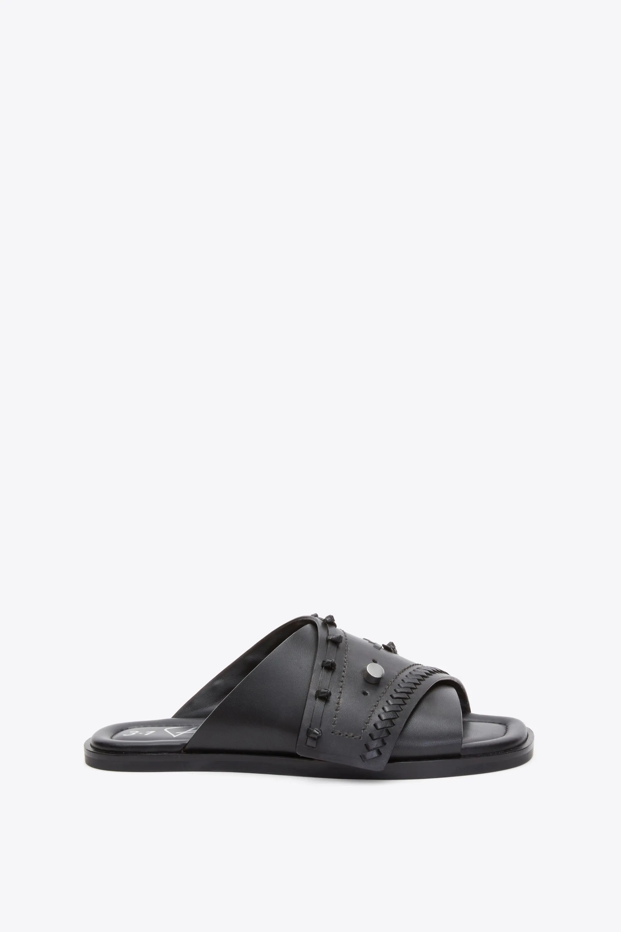 Crossover Slide Sandal with Leather Craft