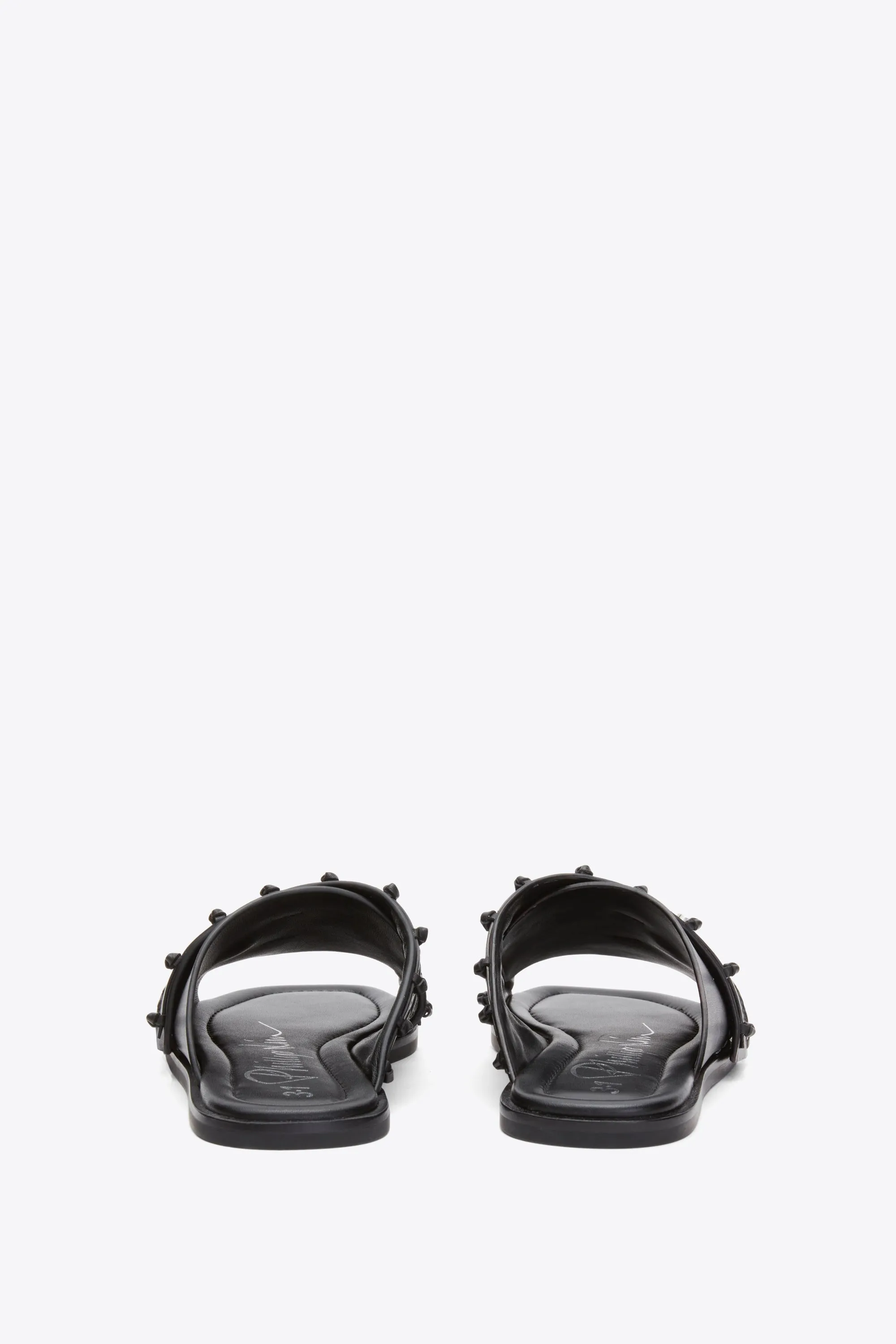 Crossover Slide Sandal with Leather Craft