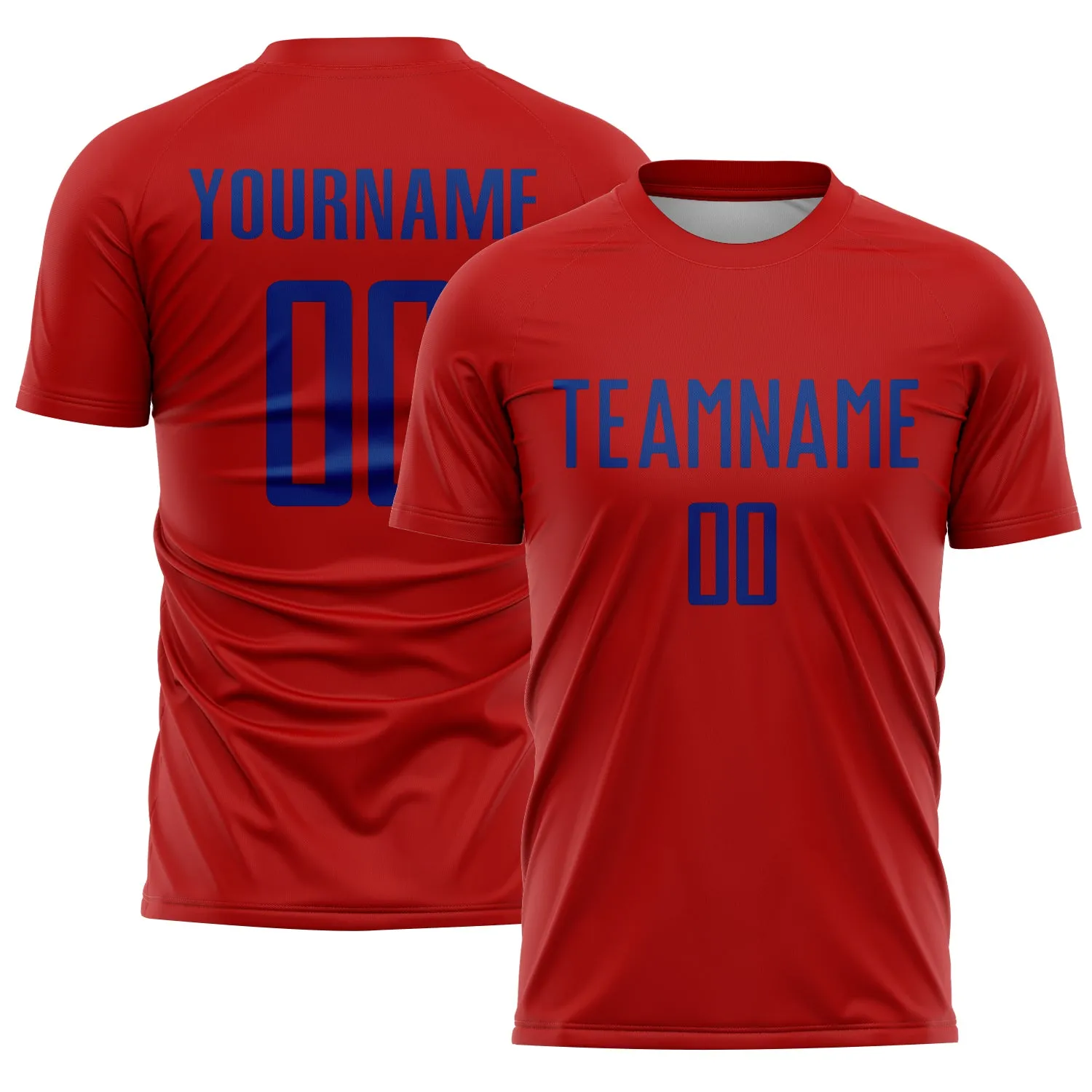 Custom Red Royal Sublimation Soccer Uniform Jersey