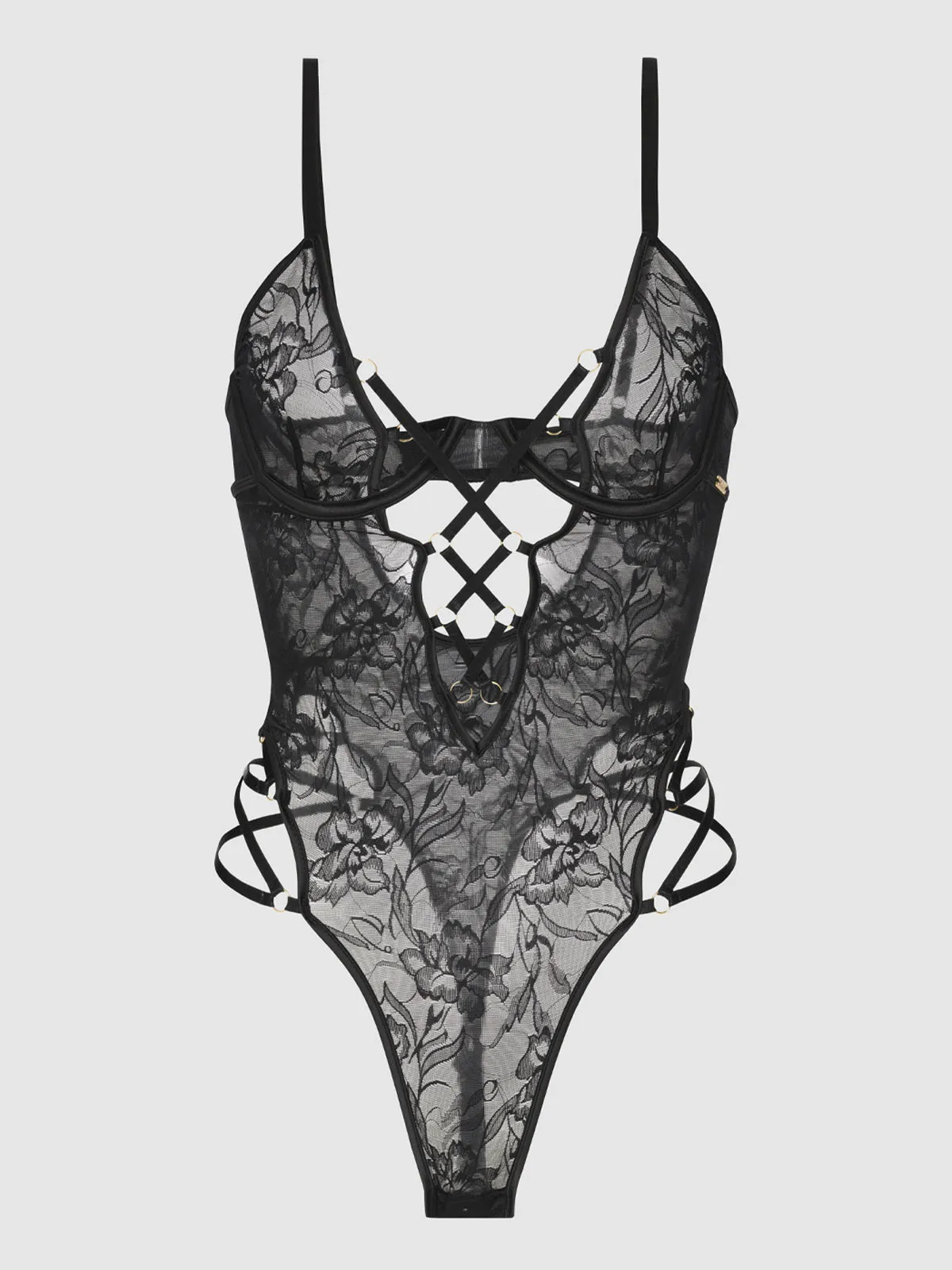 Dahlia Strappy Lace Teddy by Frederick's of Hollywood