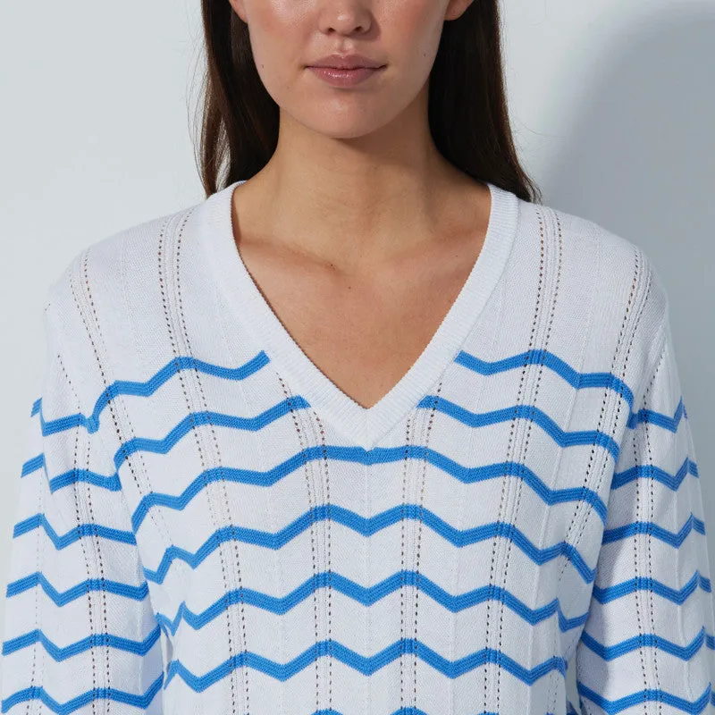 Daily Sports Wave Sweater - Blue/White