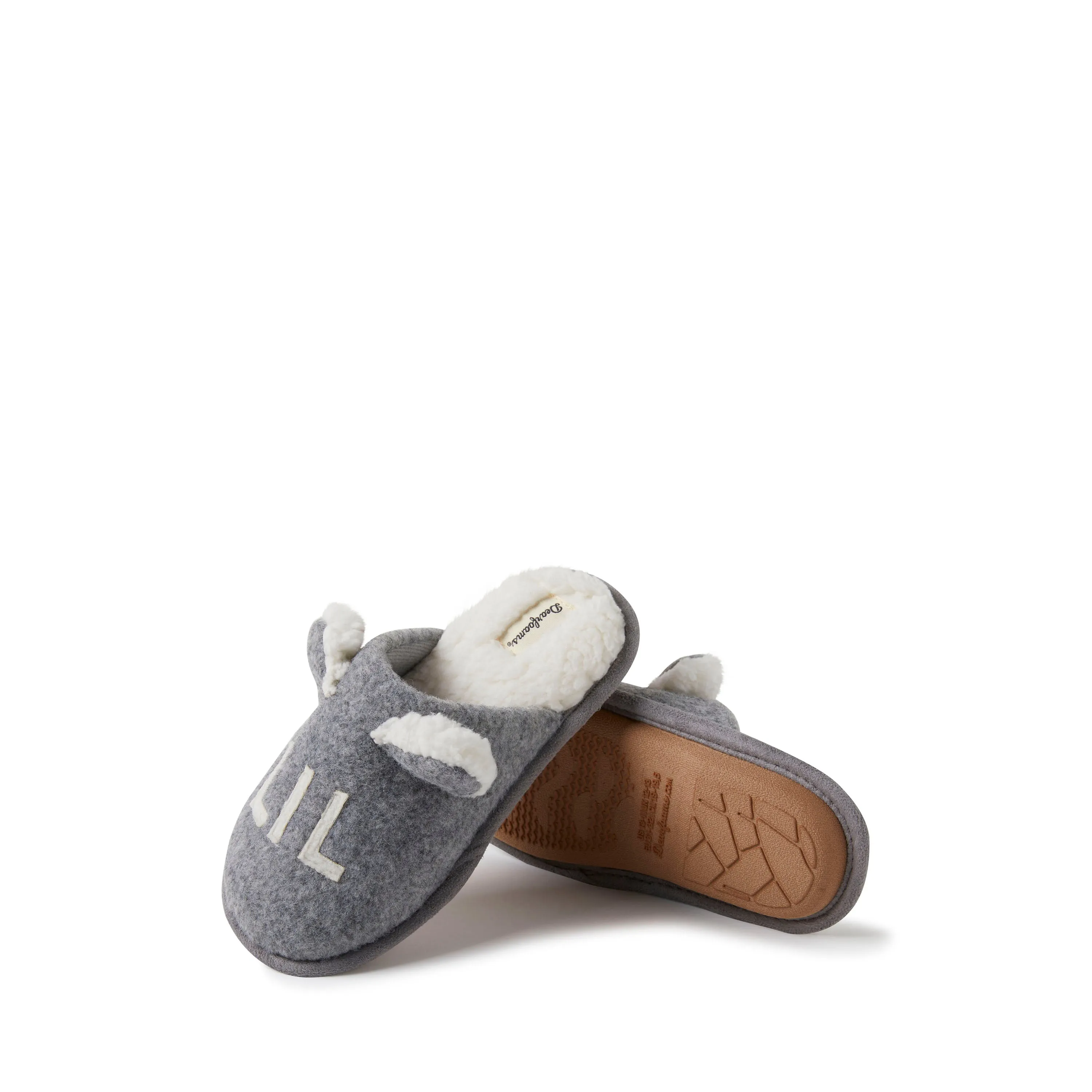 Dearfoams Kid's Casey Lil Bear Family Scuff Slipper
