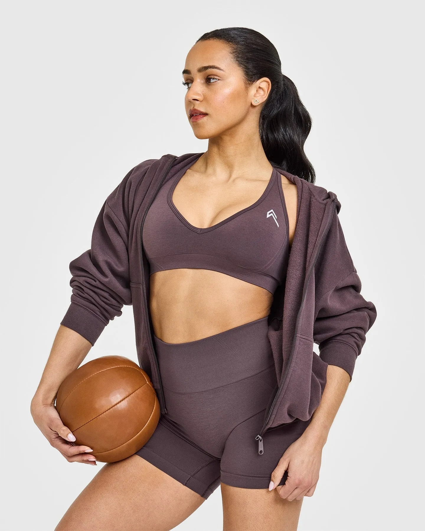 Effortless Seamless Racer Back Sports Bra | Umber Brown