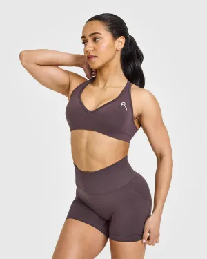 Effortless Seamless Racer Back Sports Bra | Umber Brown