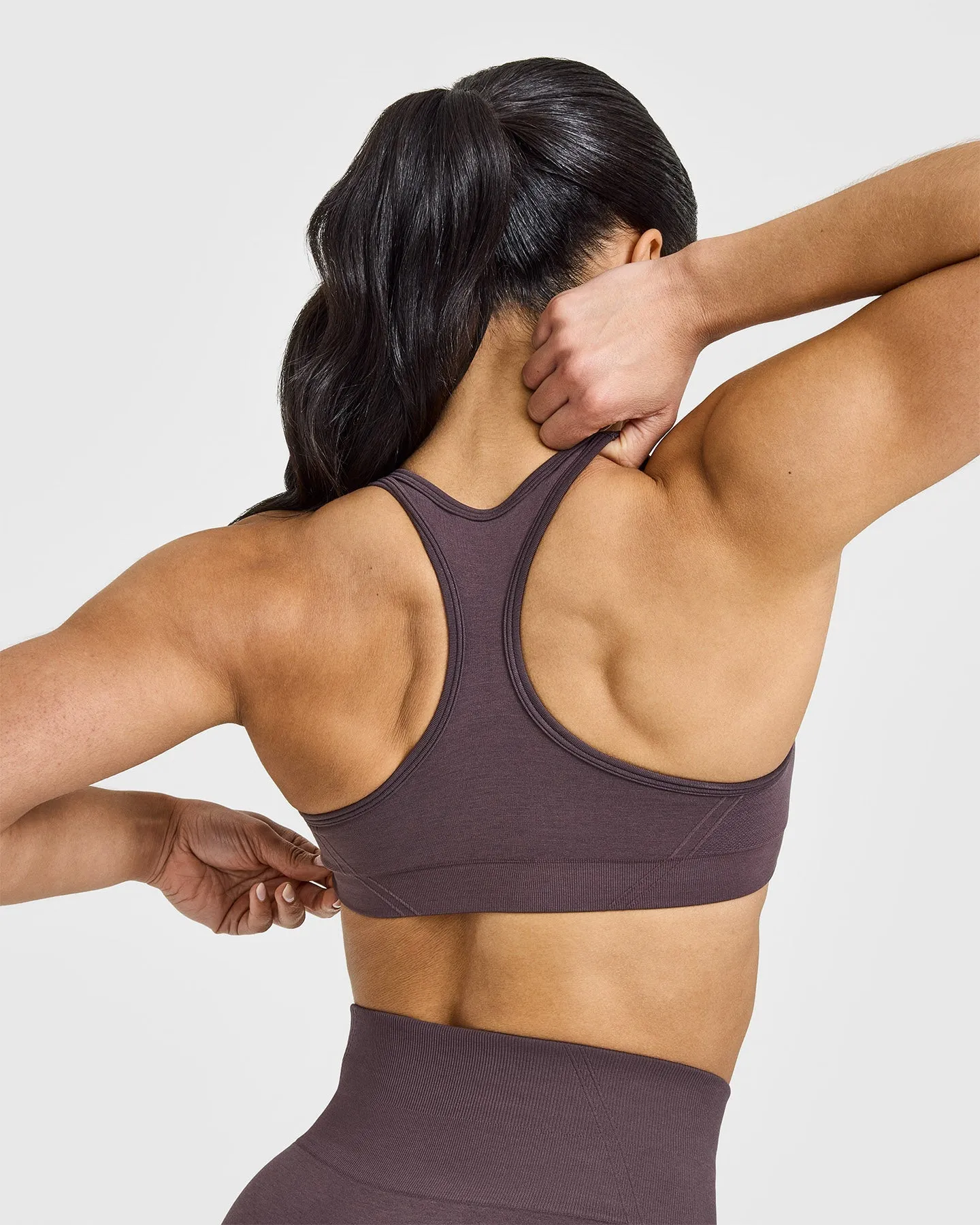 Effortless Seamless Racer Back Sports Bra | Umber Brown