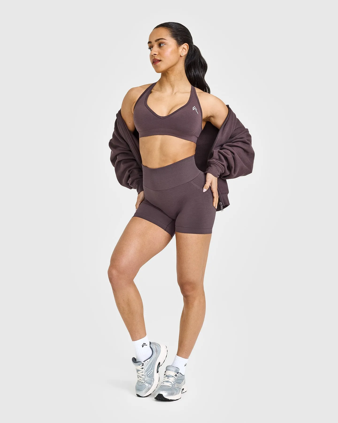 Effortless Seamless Racer Back Sports Bra | Umber Brown