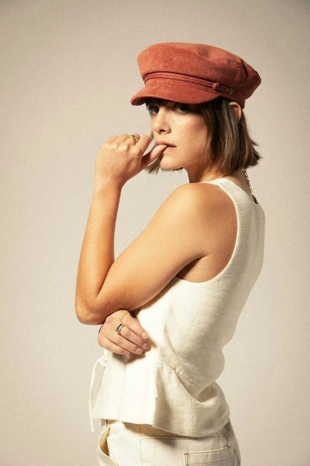 Fiddler Fisherman Cap - Burnt Brick Terry Cloth Brixton