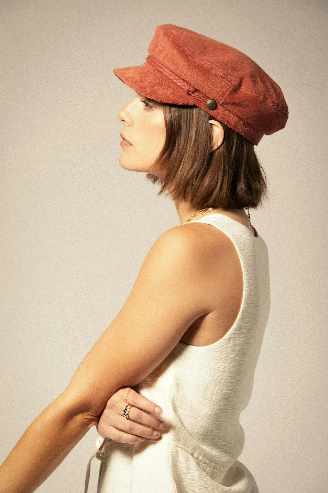 Fiddler Fisherman Cap - Burnt Brick Terry Cloth Brixton