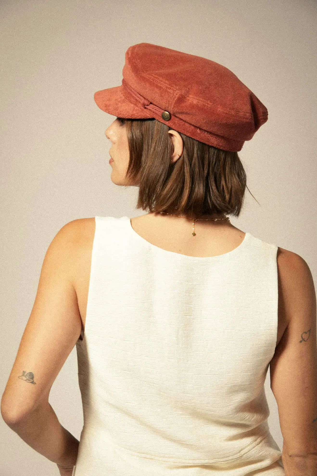 Fiddler Fisherman Cap - Burnt Brick Terry Cloth Brixton