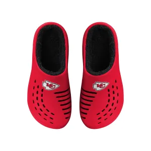 FOCO NFL Men's Kansas City Chiefs Sherpa Lined Big Logo Clogs