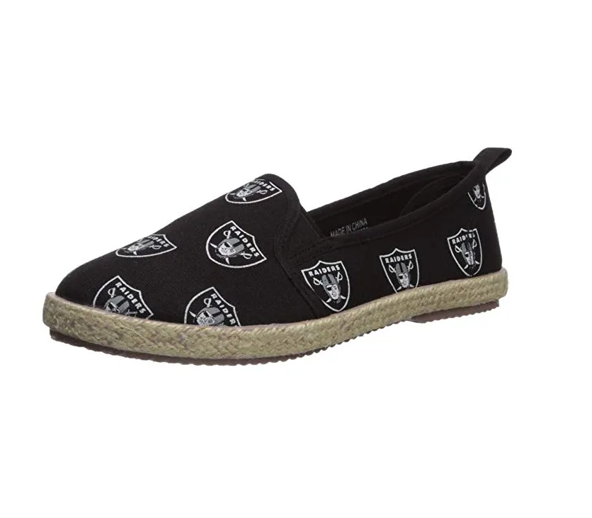 FOCO NFL Women's Oakland Raiders Espadrille Canvas Shoe