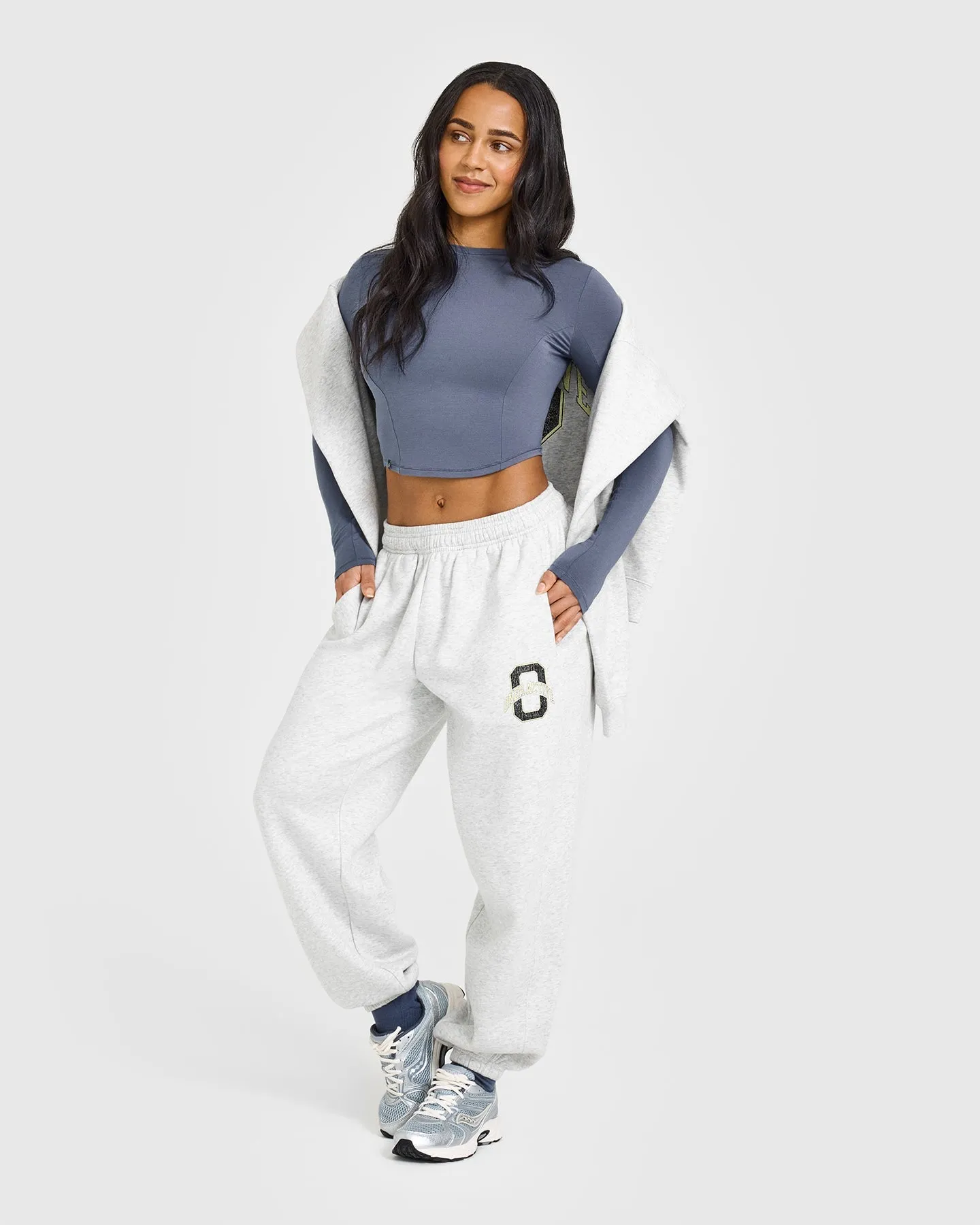 Foundations Jogger With Printed Graphic | Light Grey Marl