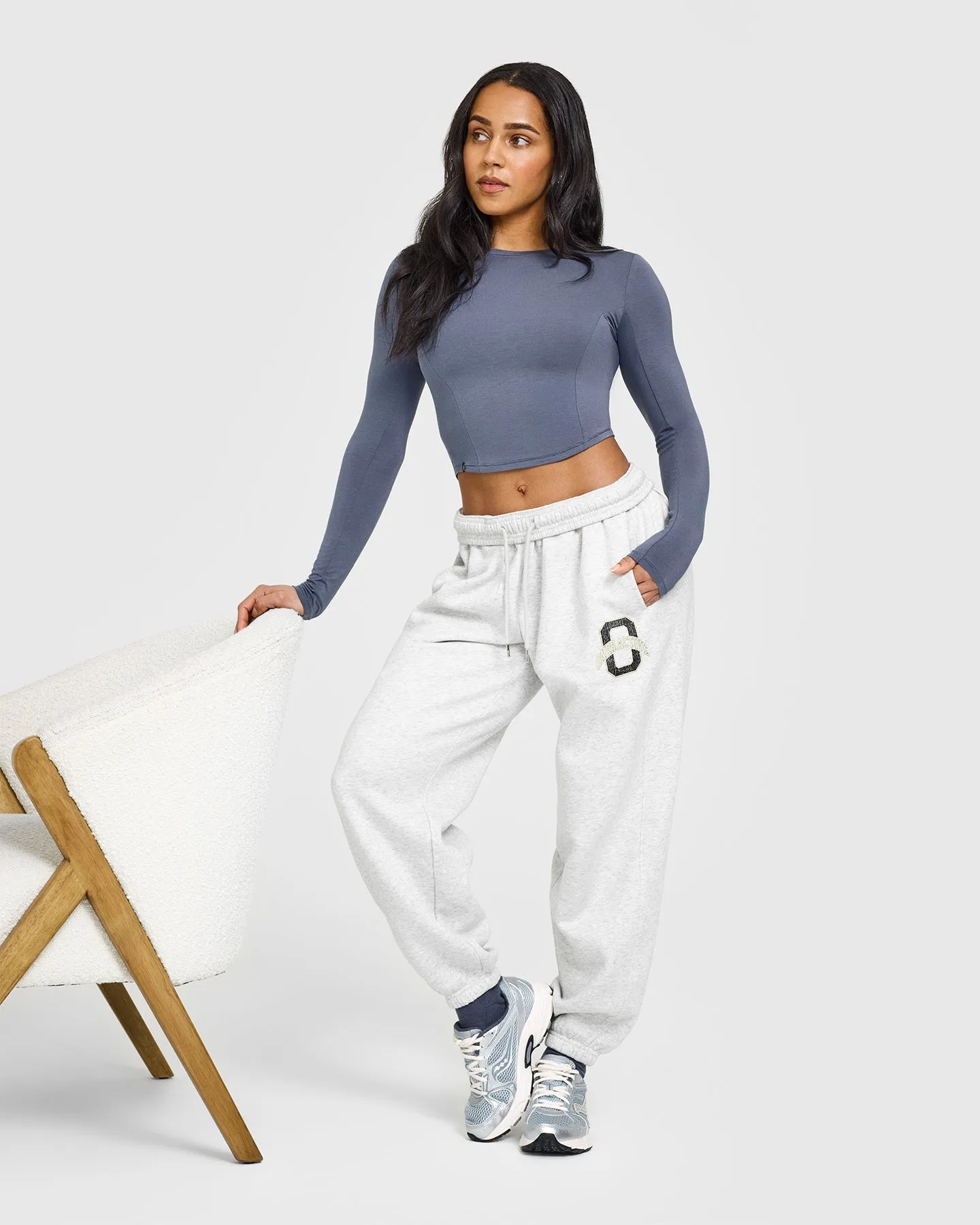 Foundations Jogger With Printed Graphic | Light Grey Marl
