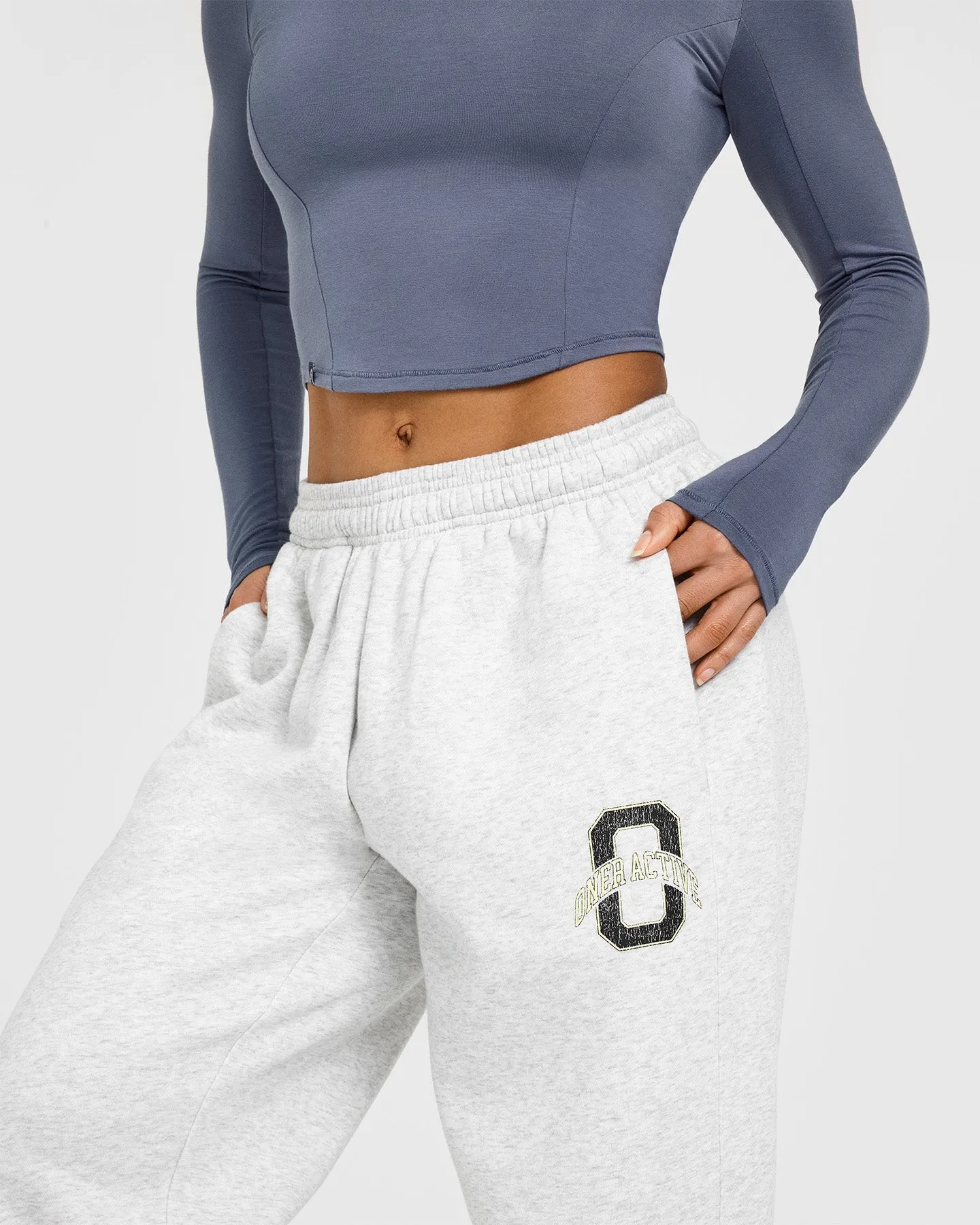 Foundations Jogger With Printed Graphic | Light Grey Marl