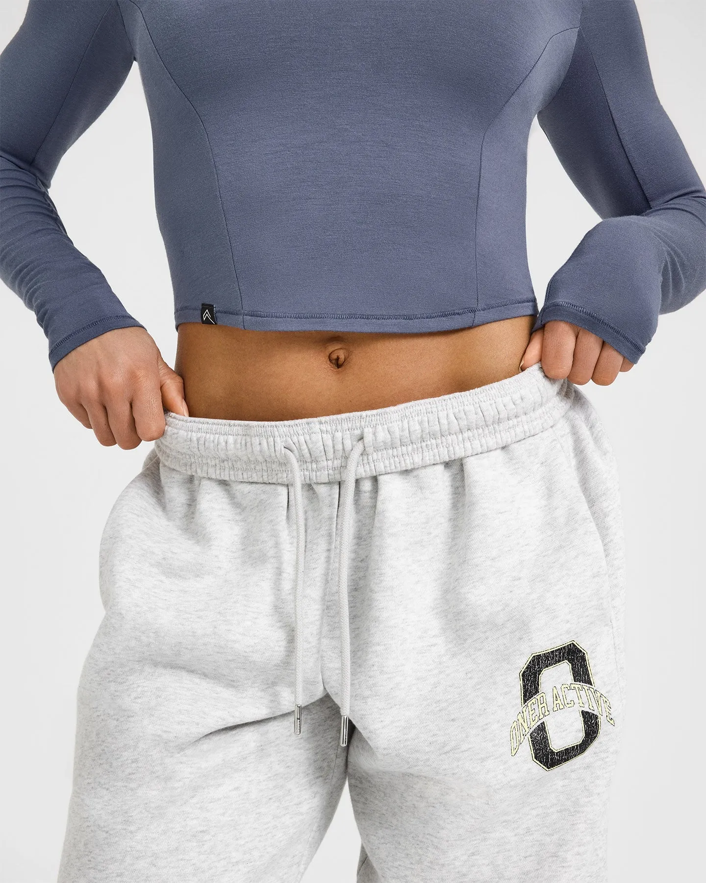 Foundations Jogger With Printed Graphic | Light Grey Marl