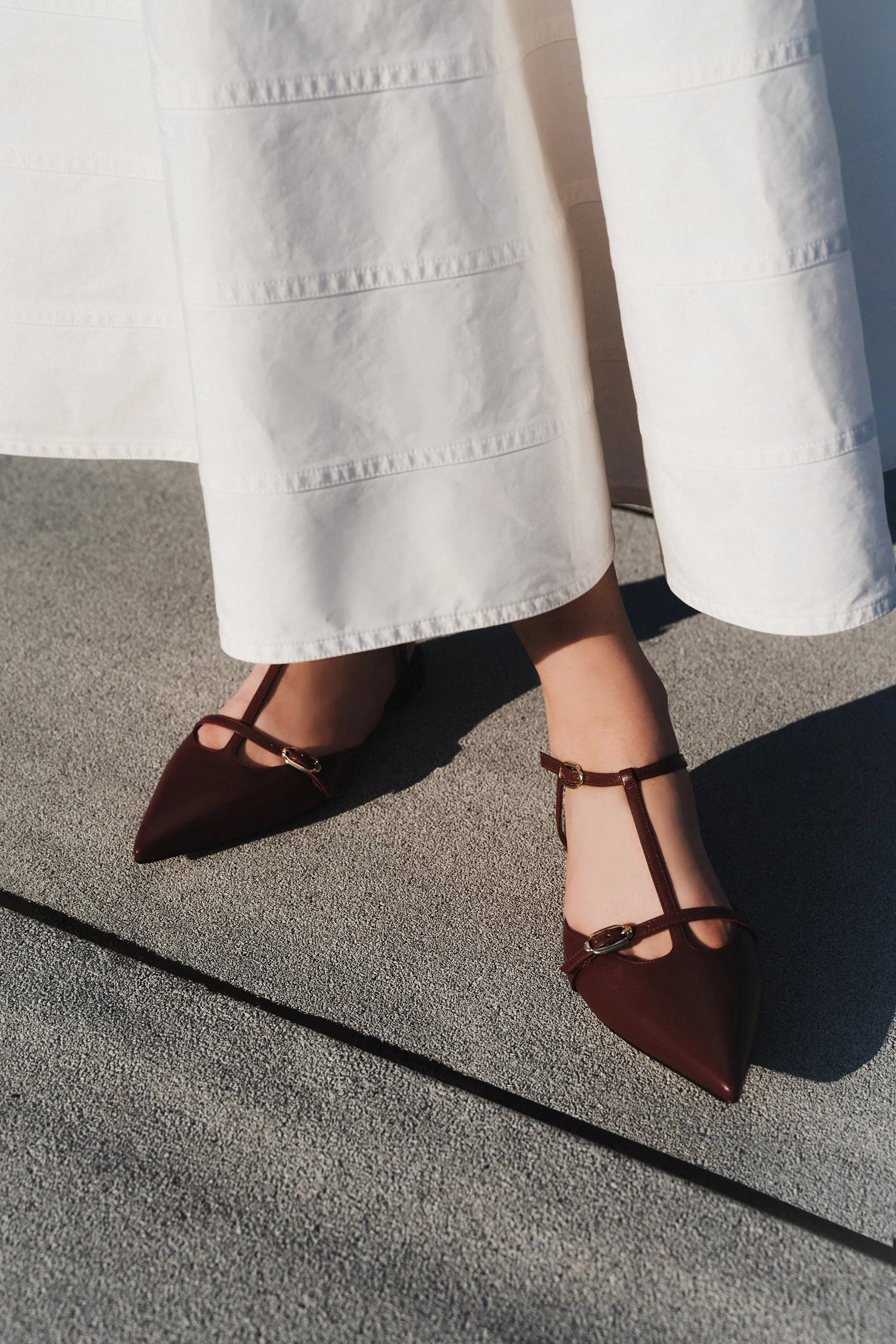 Grace Flat In Burgundy Leather
