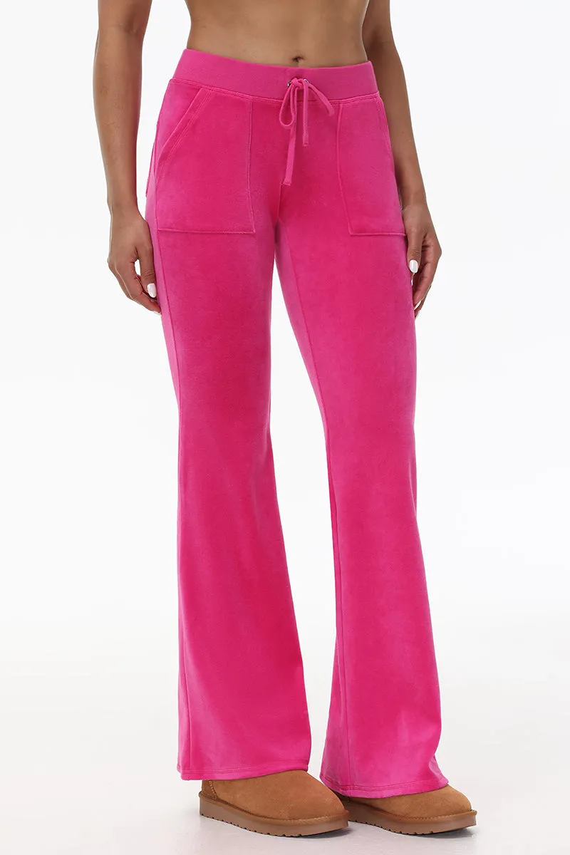 Hollywood Scottie Snap Pocket Cotton Velour Track Pants by Juicy Couture