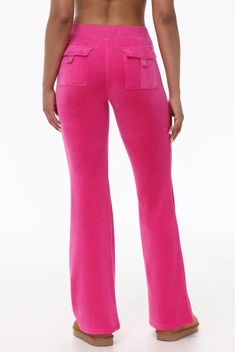 Hollywood Scottie Snap Pocket Cotton Velour Track Pants by Juicy Couture