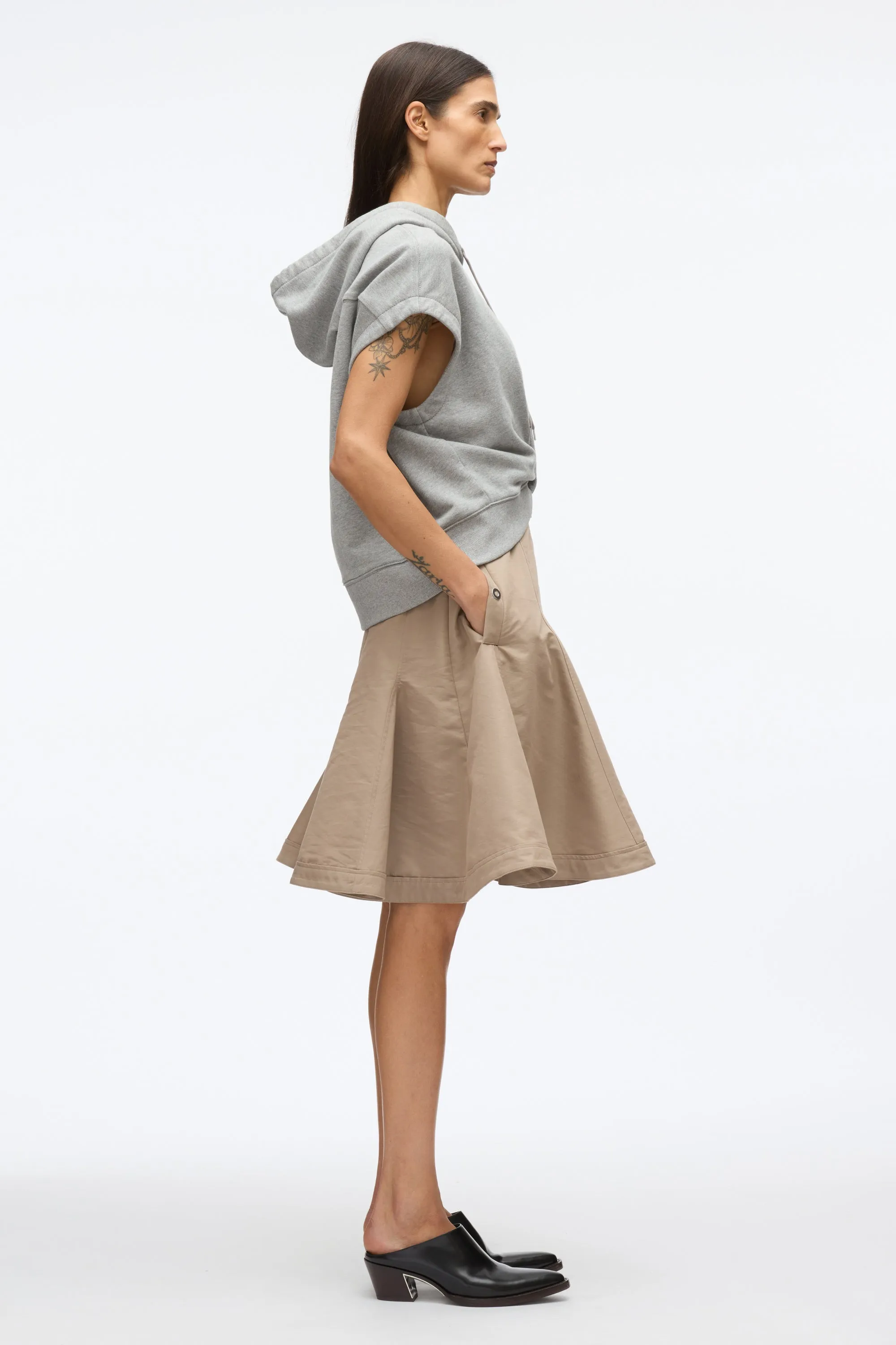 Hoodie Dress with Flounce Skirt