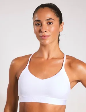 Indy High Support Sports Bra - White/Stone Mauve