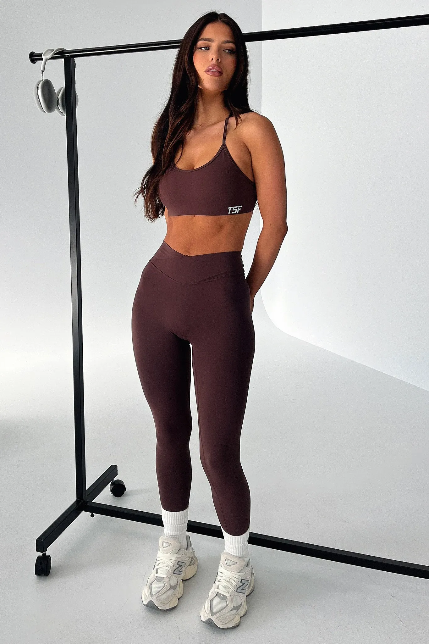 Kamari Open Back Sports Bra - Brown
