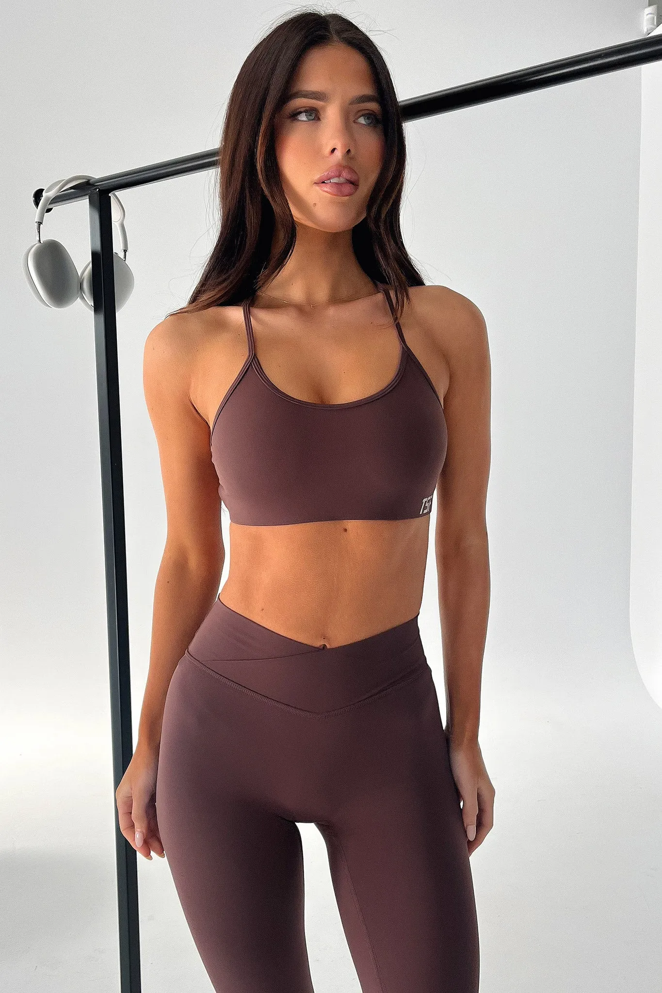 Kamari Open Back Sports Bra - Brown