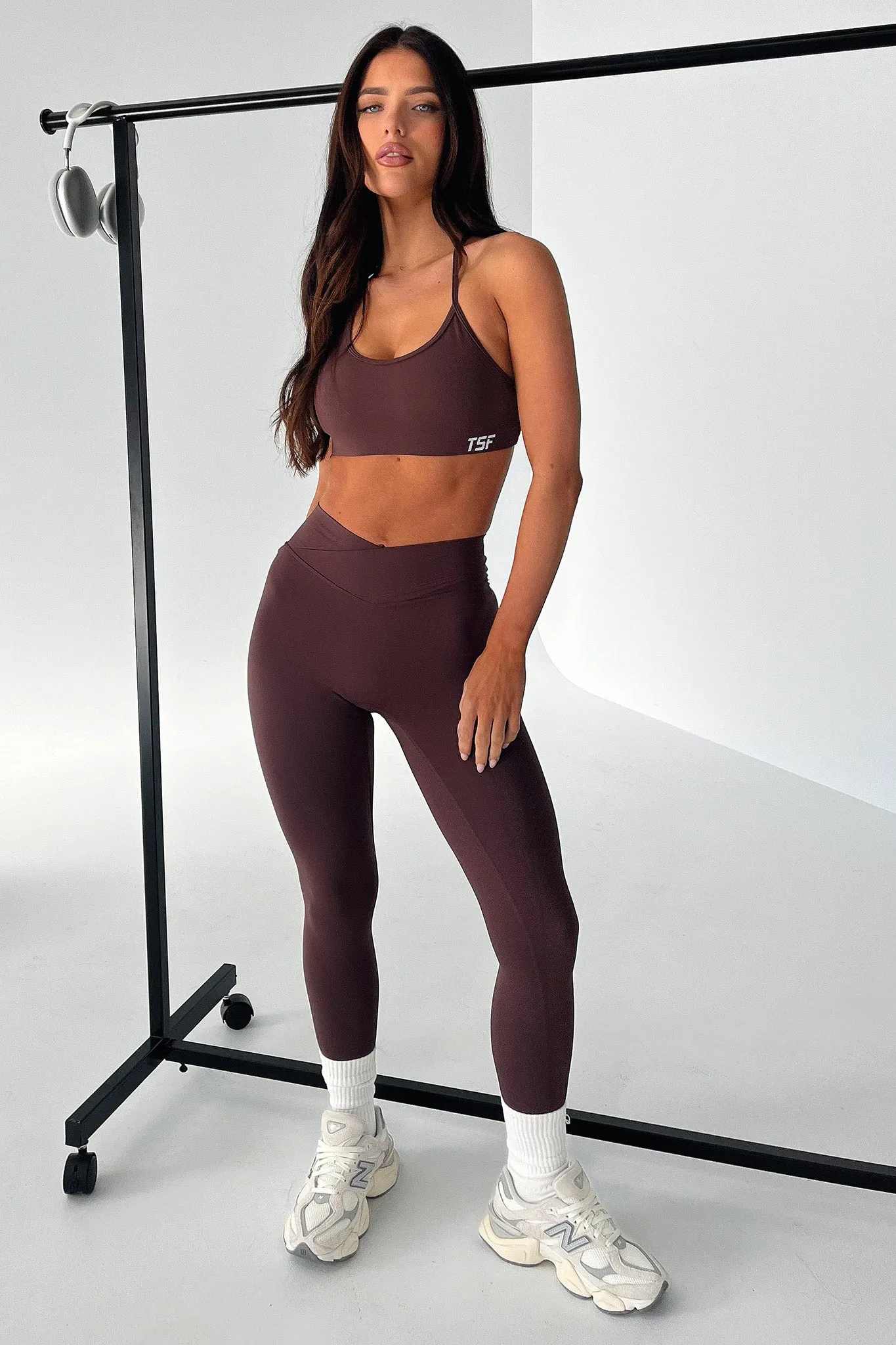 Kamari Open Back Sports Bra - Brown